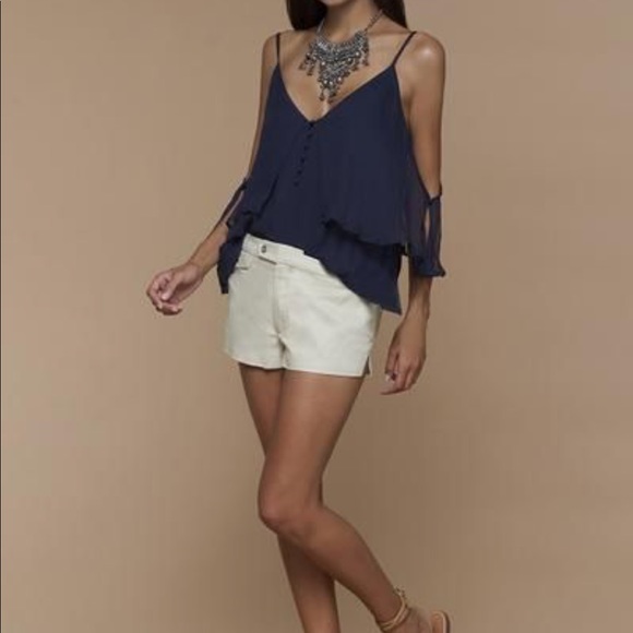 Jetset Diaries Tops - NEW • Jetset Diaries • Cold Shoulder Blue Blouse S